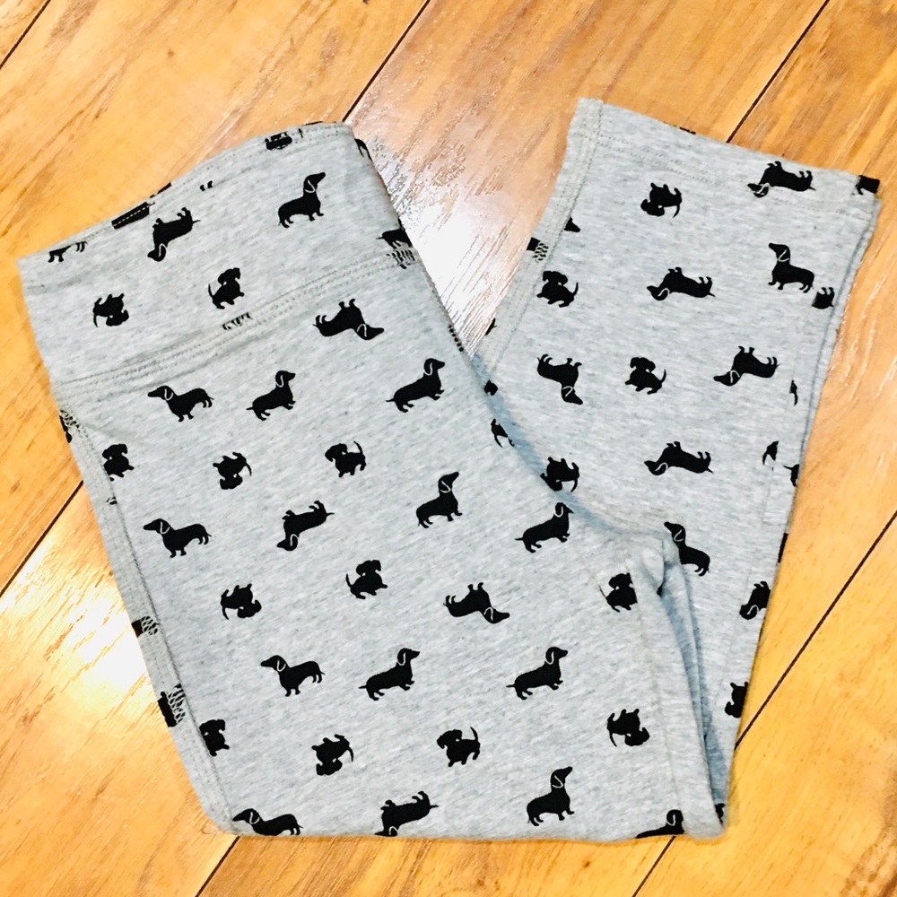 Gap girl child wiener dog leggings pants school cute cotton 6 7 grey gra…
